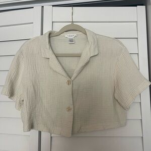 Women's Cream Button-Down Shirt